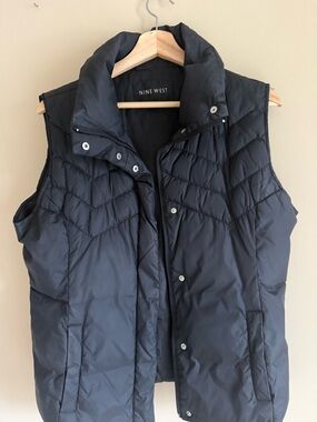 Nine West Black Quilted Puffer Vest